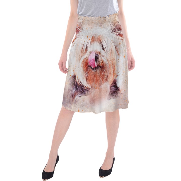 Dog Animal Pet Art Abstract Midi Beach Skirt