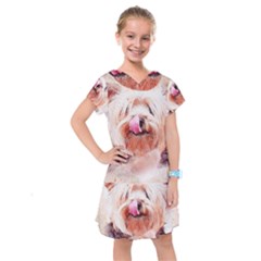 Dog Animal Pet Art Abstract Kids  Drop Waist Dress