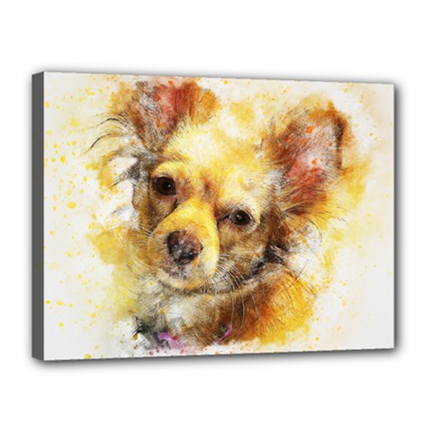 Dog Animal Art Abstract Watercolor Canvas 16  X 12  by Celenk