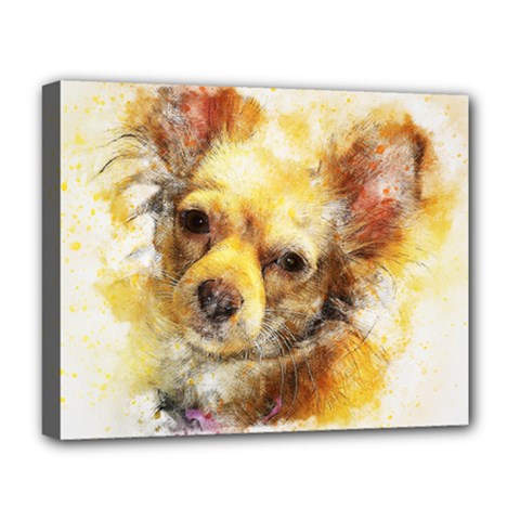 Dog Animal Art Abstract Watercolor Deluxe Canvas 20  X 16   by Celenk