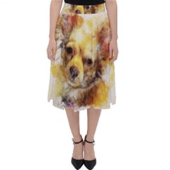 Dog Animal Art Abstract Watercolor Folding Skater Skirt