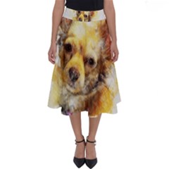 Dog Animal Art Abstract Watercolor Perfect Length Midi Skirt