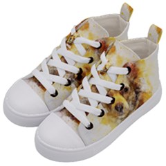 Dog Animal Art Abstract Watercolor Kid s Mid-top Canvas Sneakers by Celenk