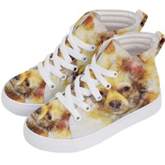 Dog Animal Art Abstract Watercolor Kid s Hi-top Skate Sneakers