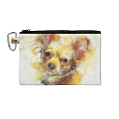 Dog Animal Art Abstract Watercolor Canvas Cosmetic Bag (medium)