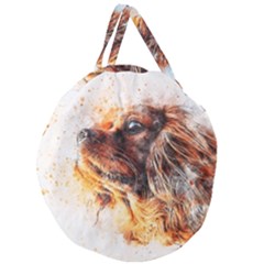 Dog Animal Pet Art Abstract Giant Round Zipper Tote