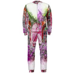 Window Flowers Nature Art Abstract Onepiece Jumpsuit (men)  by Celenk