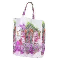 Window Flowers Nature Art Abstract Giant Grocery Zipper Tote