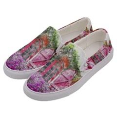 Window Flowers Nature Art Abstract Men s Canvas Slip Ons