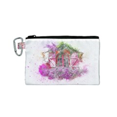 Window Flowers Nature Art Abstract Canvas Cosmetic Bag (small)