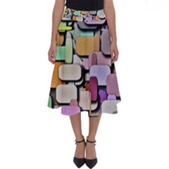 Background Painted Squares Art Perfect Length Midi Skirt