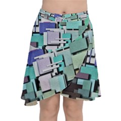 Background Painted Squares Art Chiffon Wrap