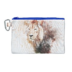 Lion Animal Art Abstract Canvas Cosmetic Bag (large) by Celenk