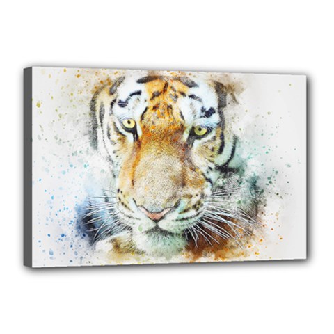 Tiger Animal Art Abstract Canvas 18  X 12  by Celenk