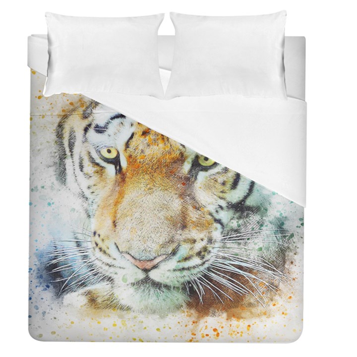 Tiger Animal Art Abstract Duvet Cover (Queen Size)