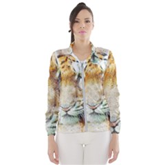 Tiger Animal Art Abstract Wind Breaker (women) by Celenk