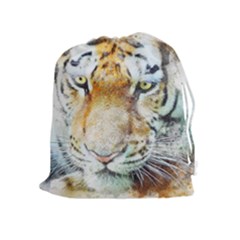 Tiger Animal Art Abstract Drawstring Pouches (extra Large) by Celenk