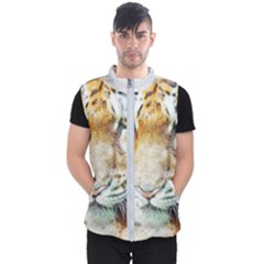 Tiger Animal Art Abstract Men s Puffer Vest by Celenk