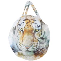 Tiger Animal Art Abstract Giant Round Zipper Tote by Celenk