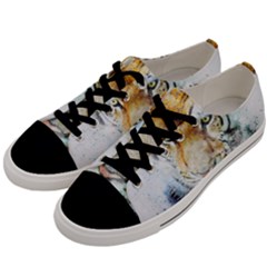 Tiger Animal Art Abstract Men s Low Top Canvas Sneakers