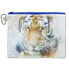 Tiger Animal Art Abstract Canvas Cosmetic Bag (xxl) by Celenk