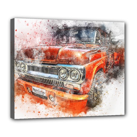 Car Old Car Art Abstract Deluxe Canvas 24  X 20   by Celenk