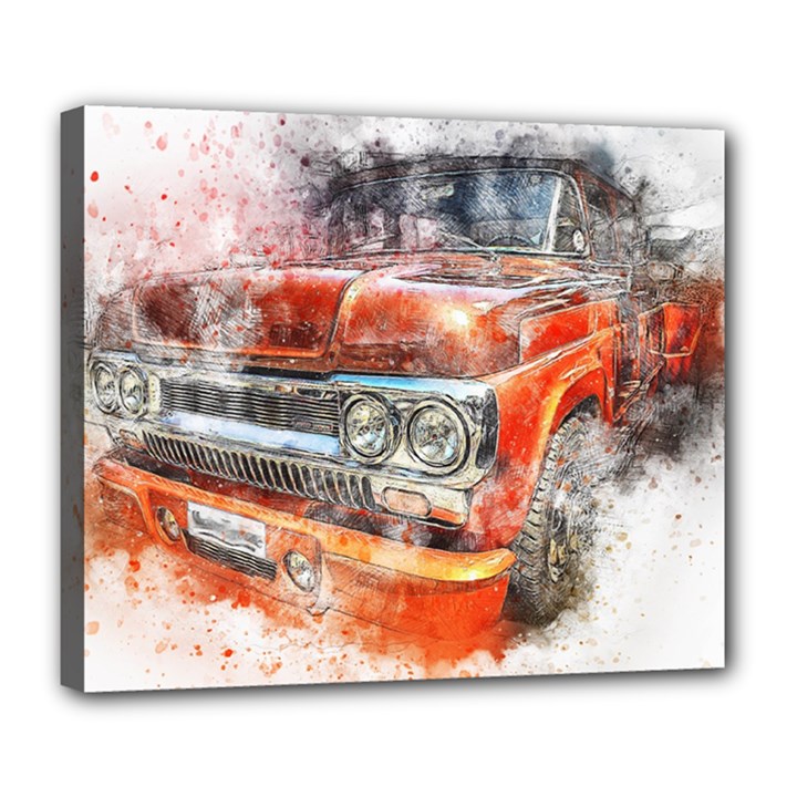 Car Old Car Art Abstract Deluxe Canvas 24  x 20  