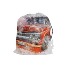 Car Old Car Art Abstract Drawstring Pouches (large)  by Celenk