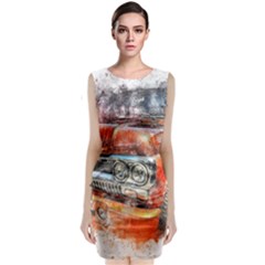 Car Old Car Art Abstract Classic Sleeveless Midi Dress by Celenk