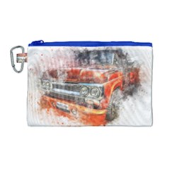 Car Old Car Art Abstract Canvas Cosmetic Bag (large)