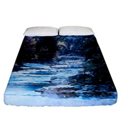 River Water Art Abstract Stones Fitted Sheet (california King Size) by Celenk