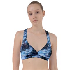 River Water Art Abstract Stones Sweetheart Sports Bra by Celenk