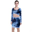 River Water Art Abstract Stones Long Sleeve Crop Top & Bodycon Skirt Set View1