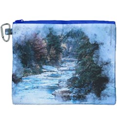 River Water Art Abstract Stones Canvas Cosmetic Bag (xxxl) by Celenk