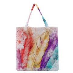 Feathers Bird Animal Art Abstract Grocery Tote Bag by Celenk