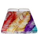 Feathers Bird Animal Art Abstract Fitted Sheet (California King Size) View1