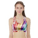 Feathers Bird Animal Art Abstract Sports Bra with Border View1