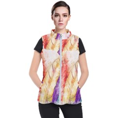 Feathers Bird Animal Art Abstract Women s Puffer Vest by Celenk