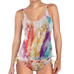 Feathers Bird Animal Art Abstract Tankini Set by Celenk