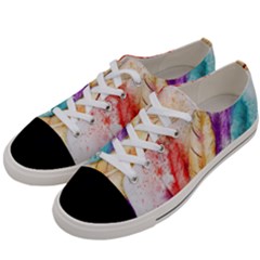 Feathers Bird Animal Art Abstract Women s Low Top Canvas Sneakers by Celenk