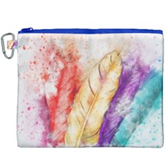 Feathers Bird Animal Art Abstract Canvas Cosmetic Bag (xxxl) by Celenk