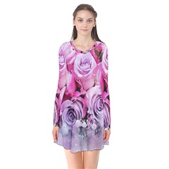 Flowers Roses Bouquet Art Abstract Flare Dress by Celenk