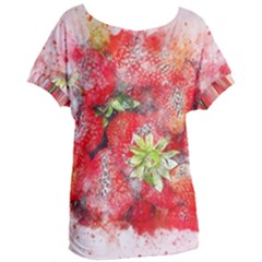 Strawberries Fruit Food Art Women s Oversized Tee by Celenk