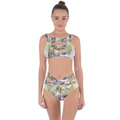 River Bridge Art Abstract Nature Bandaged Up Bikini Set  by Celenk