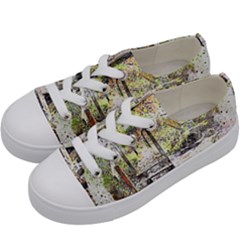 River Bridge Art Abstract Nature Kids  Low Top Canvas Sneakers by Celenk