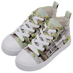 River Bridge Art Abstract Nature Kid s Mid-top Canvas Sneakers by Celenk