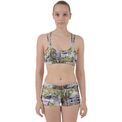 River Bridge Art Abstract Nature Women s Sports Set