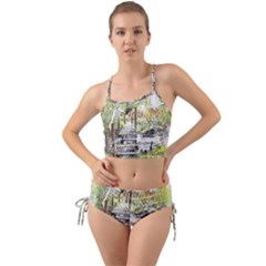 River Bridge Art Abstract Nature Mini Tank Bikini Set