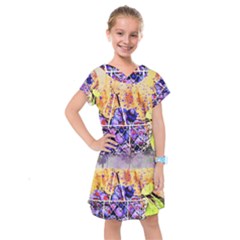 Fruit Plums Art Abstract Nature Kids  Drop Waist Dress by Celenk