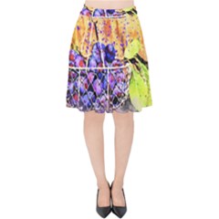 Fruit Plums Art Abstract Nature Velvet High Waist Skirt by Celenk